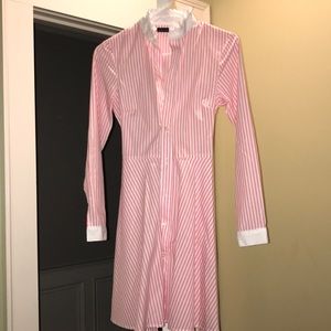 Pink Stripe Shirtdress with tie belt